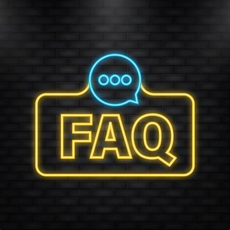 Premium Vector Neon Icon Frequently Asked Questions Faq Label