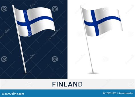 Finland Vector Flag Waving National Flag Of Finland Isolated On White