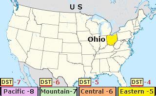 Dayton Ohio Time Zone Map Map