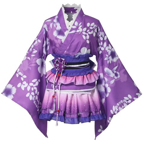 Buy Graceart Japanese Yukata Kimono Costume Anime Cosplay Robe Purple