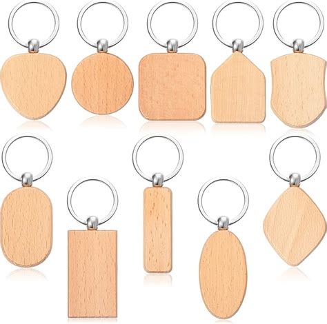 Amazon 80 Pieces Wood Keychain Blanks Wooden Blank Keychains