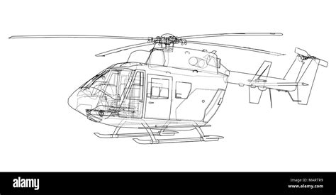 Outline drawing of helicopter Stock Photo - Alamy