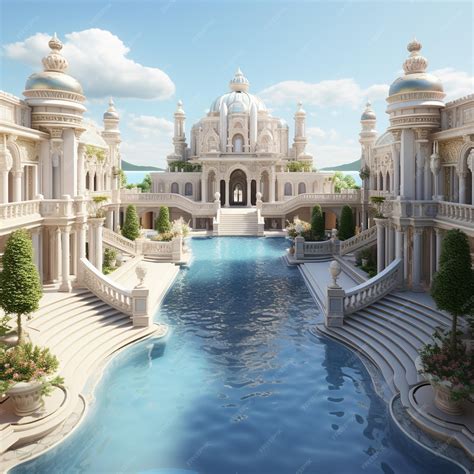 Premium AI Image | 3d rendering of luxury palace