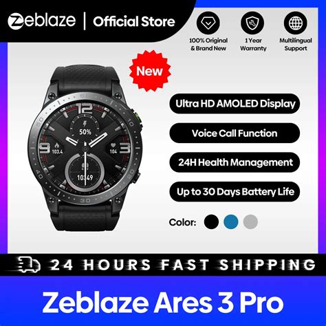 Zeblaze Smartwatch Ultra HD Tela AMOLED Chamadas Por Voz Monitor De