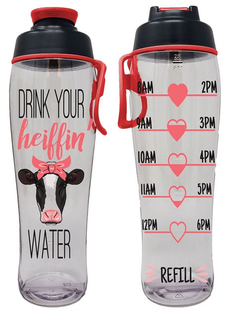 Bpa Free Reusable Water Bottle With Time Marker Oz Motivational