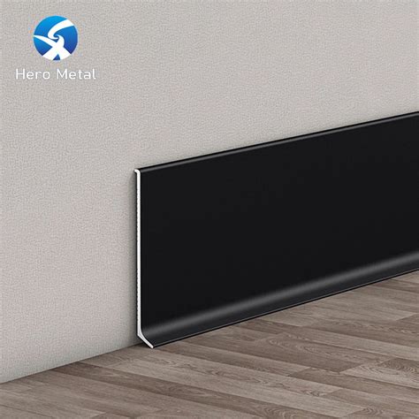 Aluminium Baseboard Profile 60mm Wall Protector Metal Skirting Board