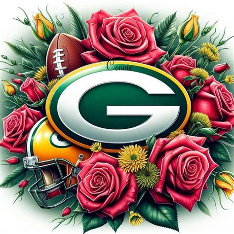 Green Bay Packers Logo With Roses