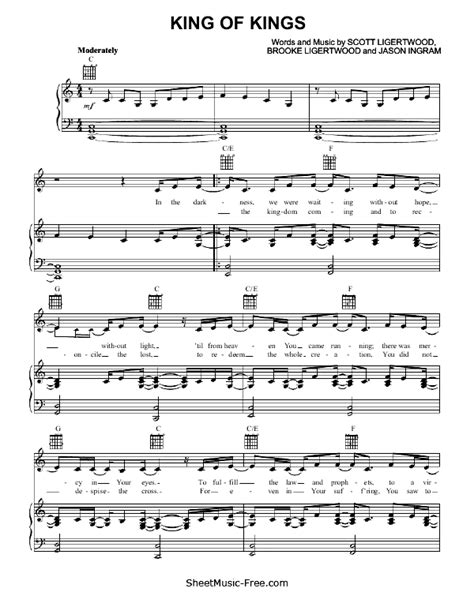 King Of Kings Sheet Music Hillsong Worship - ♪ SHEETMUSIC-FREE.COM