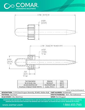 Glass Dropper Assembly White Rubber Bulb Comar