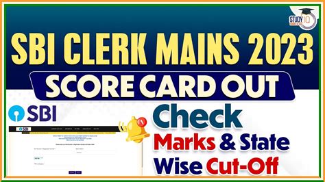 SBI Clerk Score Card 2024 SBI Clerk Mains Cut Off 2023 2024 SBI