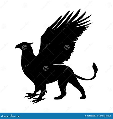 Silhouette Of Griffin Stylized Gryphon Image Vector Mythical Creature