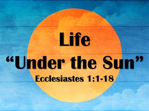 Life "Under the Sun" - Pine City Evangelical Free Church