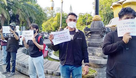 NUSABALI Tolak Kenaikan BBM Aliansi Bali Jengah Gelar Aksi Diam