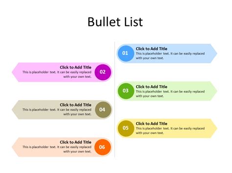 Ppt Slide Bullet List Bullets Multicolor