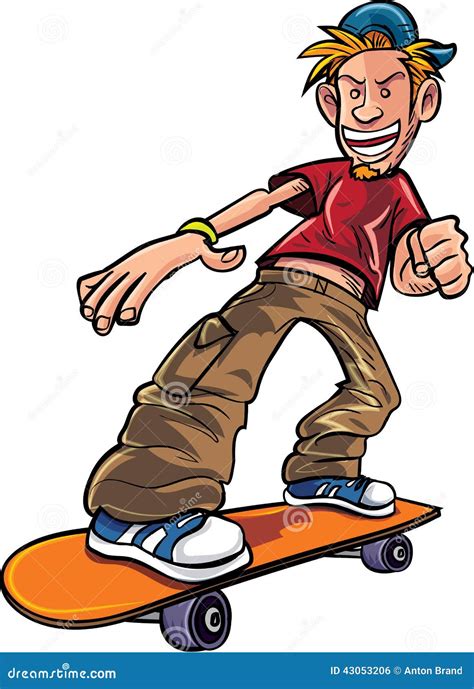 Cartoon Skater On His Skateboard Stock Illustration Illustration Of