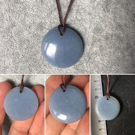 Pendentif angélite rond mes pierres naturelles