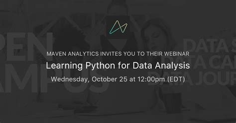 Learning Python For Data Analysis Maven Analytics