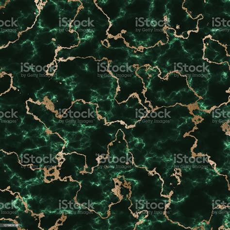 Green Stained Marble With Gold Colored Veins Background Pattern Texture