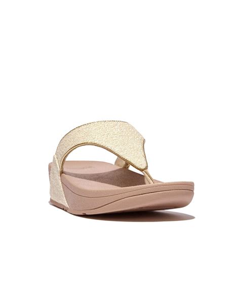 Fitflop Lulu Shimmer Weave Toe Post Sandals In White Lyst