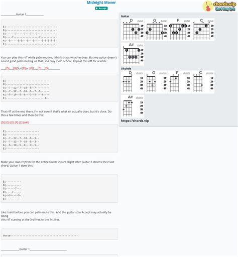 Chord Midnight Mover Tab Song Lyric Sheet Guitar Ukulele Chordsvip