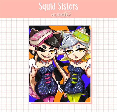 Squid Sistersoff The Hookdeep Cut 8x11 Print Etsy