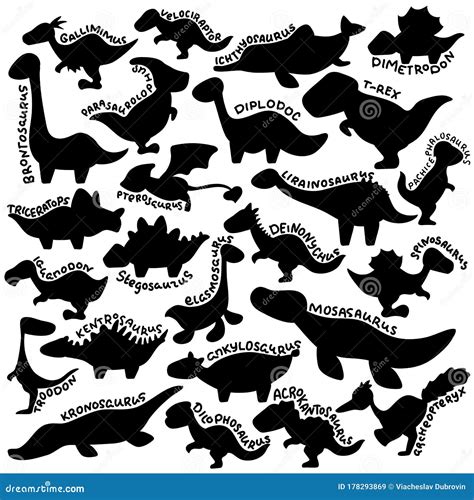 Dinosaur Silhouette Cartoon Vector | CartoonDealer.com #30468021