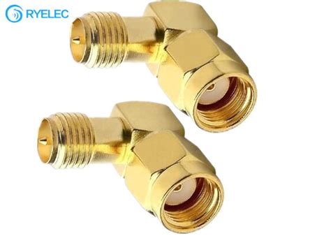 Rp Sma Male To Rp Sma Female Right Angle 90 Degree Rf Coaxial Adapter Connector