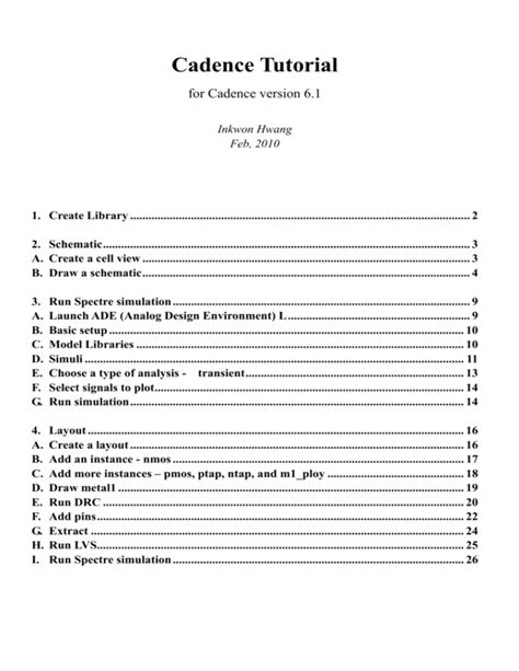 Cadence Tutorial