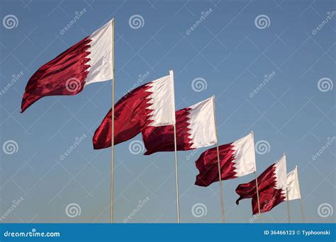 National Flags Of Qatar Stock Image Image Of Gulf Middle