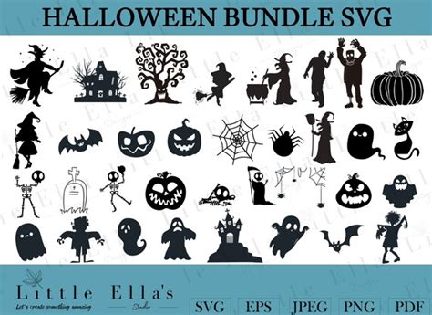 Halloween Silhouette SVG Bundle Halloween SVG Halloween - Etsy