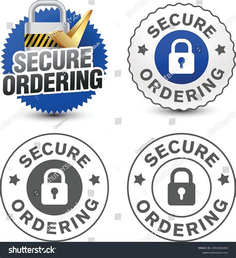 100 Secure Ordering Badges Set Different Stock Vector Royalty Free