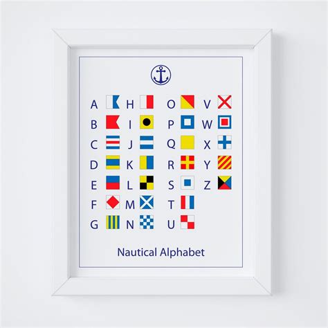 Nautical Flags Alphabet Poster, Nautical Nursery Printable, Nursery Art ...