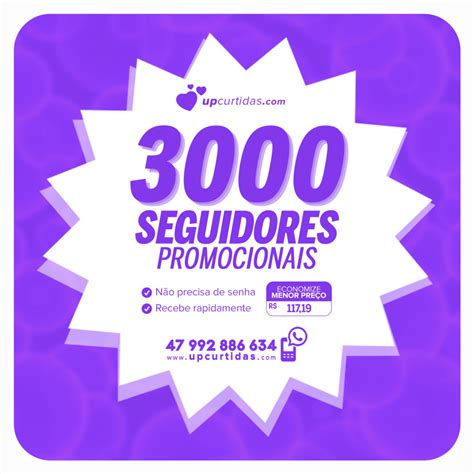 Comprar 3000 Seguidores Promocionais Instagram UP Curtidas Seguidores