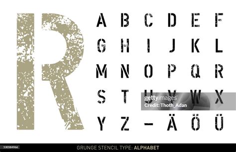 Grunge Stencil Alphabet High Res Vector Graphic Getty Images