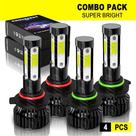 X Led Combo Headlight Bulbs High Low Beam K Super White