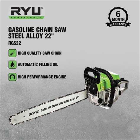 Jual Ryu Gasoline Chain Saw Steel Alloy Mesin Potong Kayu Senso