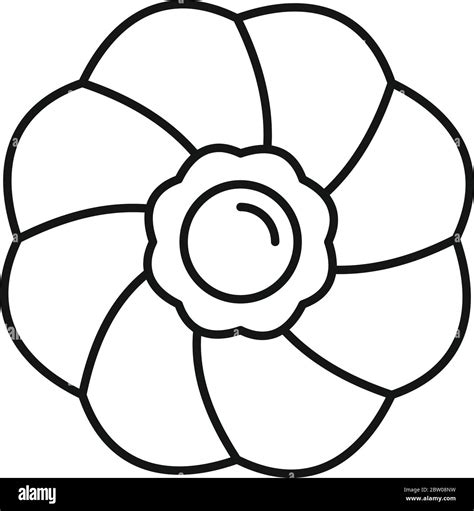 Flower Biscuit Icon Outline Flower Biscuit Vector Icon For Web Design