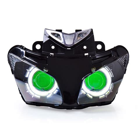 Kt Headlight For Honda Cbr R Led Angel Eye Green Demon Eye