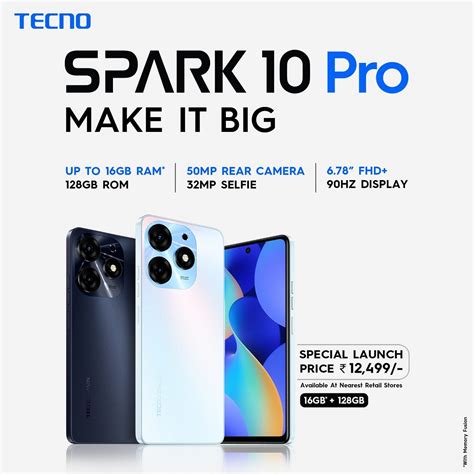 Tecno Spark Pro With Hz Display Whopping Gb Ram Launched At