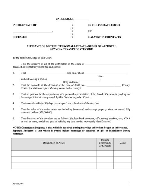 Small Estate Affidavit Form Fill Out Sign Online Dochub