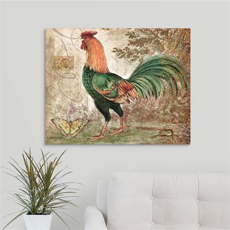 Greatbigcanvas Toile Rooster By Susan Winget Canvas Wall Art 2491062