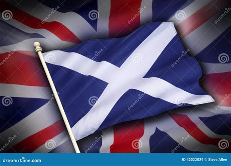 Flags of Scotland and UK - Scottish Independence Stock Image - Image of ...