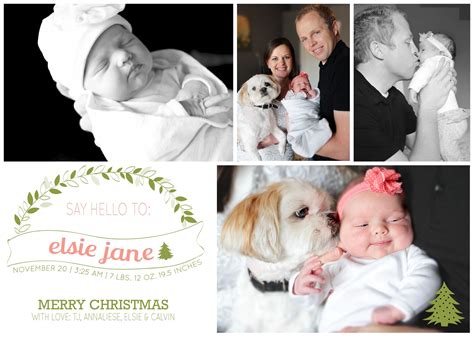 Birth Announcement Mixed With Christmas Card Perfect For Babies Born