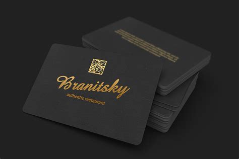 X Black Business Card With Rounded Corners Mockups