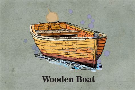 Watercolor Wooden Boat Graphic By Kaidosan Creative · Creative Fabrica