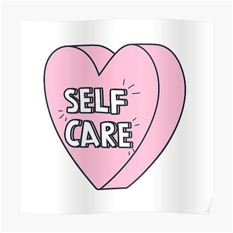 Self Care Pink Aesthetic Heart Poster For Sale By Danibazz Redbubble