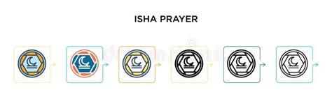 Isha Icon In Different Style Vector Illustration Two Colored And Black