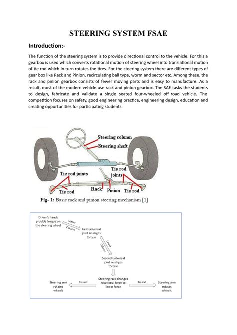 Steering System Fsae Steering System Fsae Introduction The Function