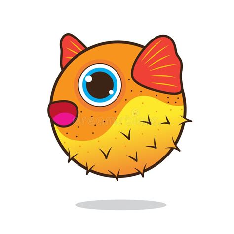 Puffer Fish Cute Cartoon Stock Vector Illustration Of Fish