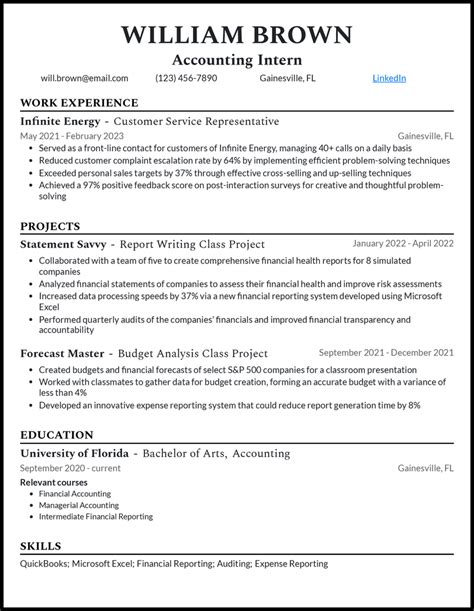 3 Accounting Intern Resume Examples That Work In 2024